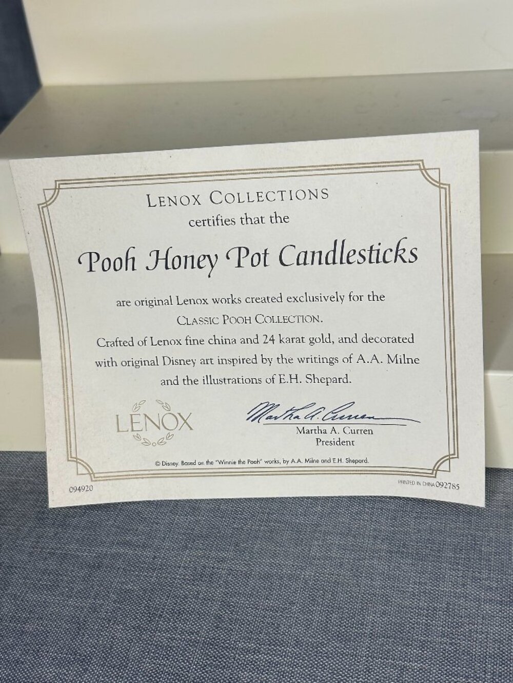 24 kt LENOX WINNIE THE POOH HONEY POT CANDLESTICKS set Disney Classic COA - Picture 2 of 16